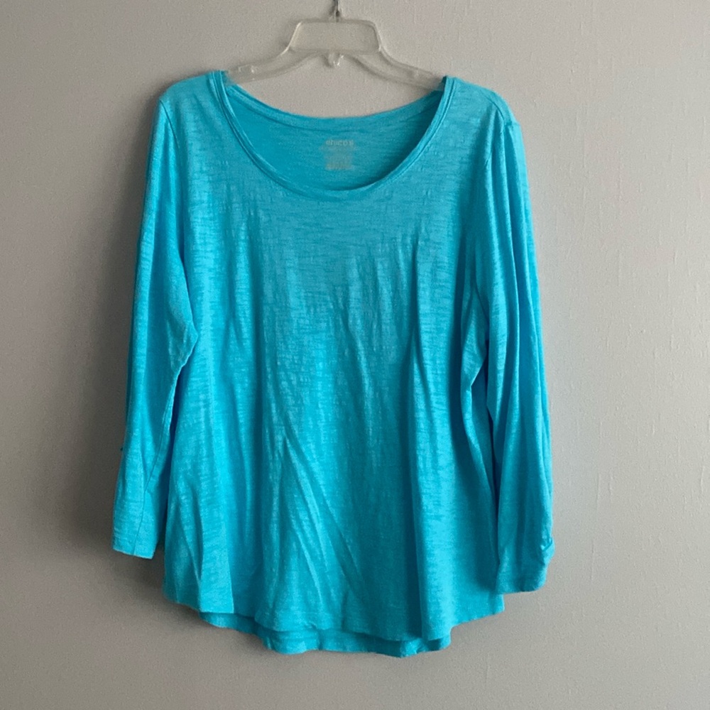 Chico's blue blouse size 2